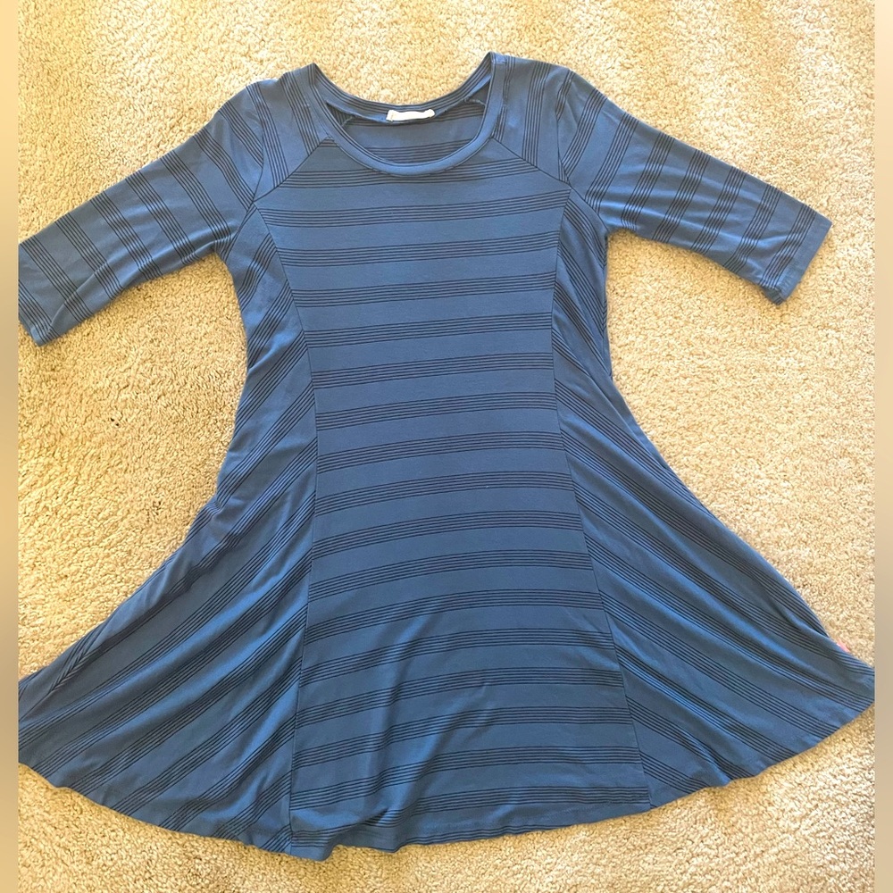 Lush blue striped casual dress size s